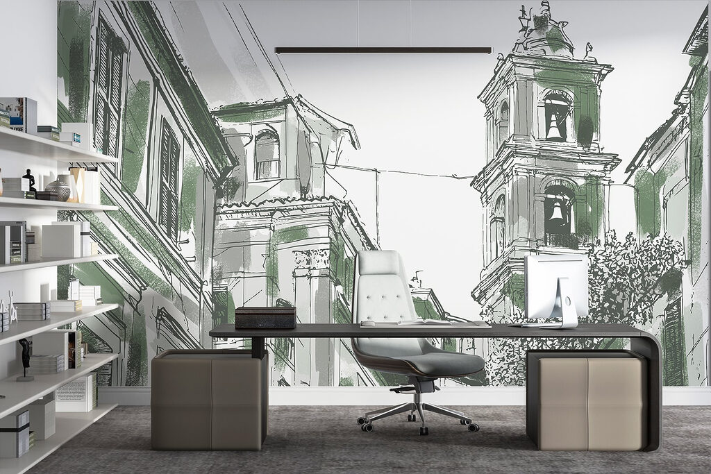 Toren tussen oude straatgevels — interieur 5