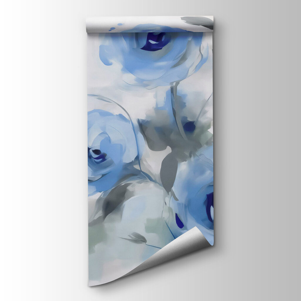 Blauwe rozen in verf — productweergave