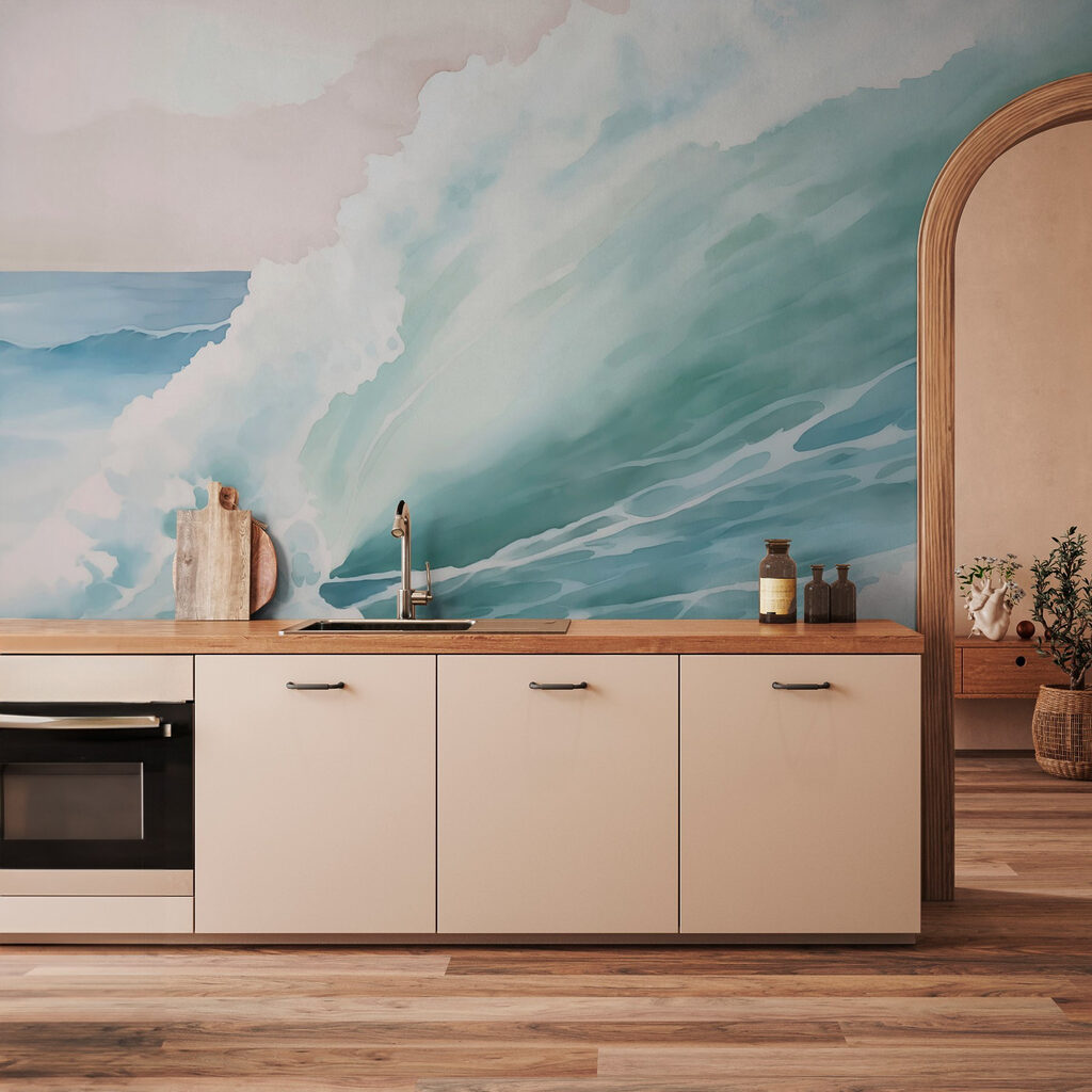 Groene golf met schuim — interieur 2