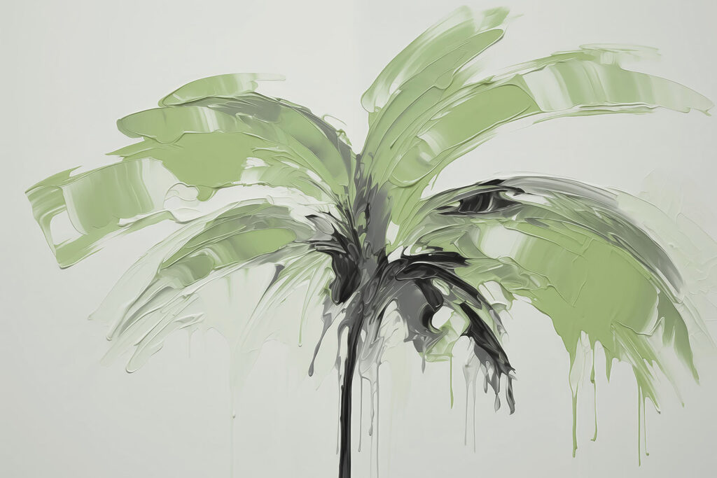 Palmboom in losse streken — volledig ontwerp