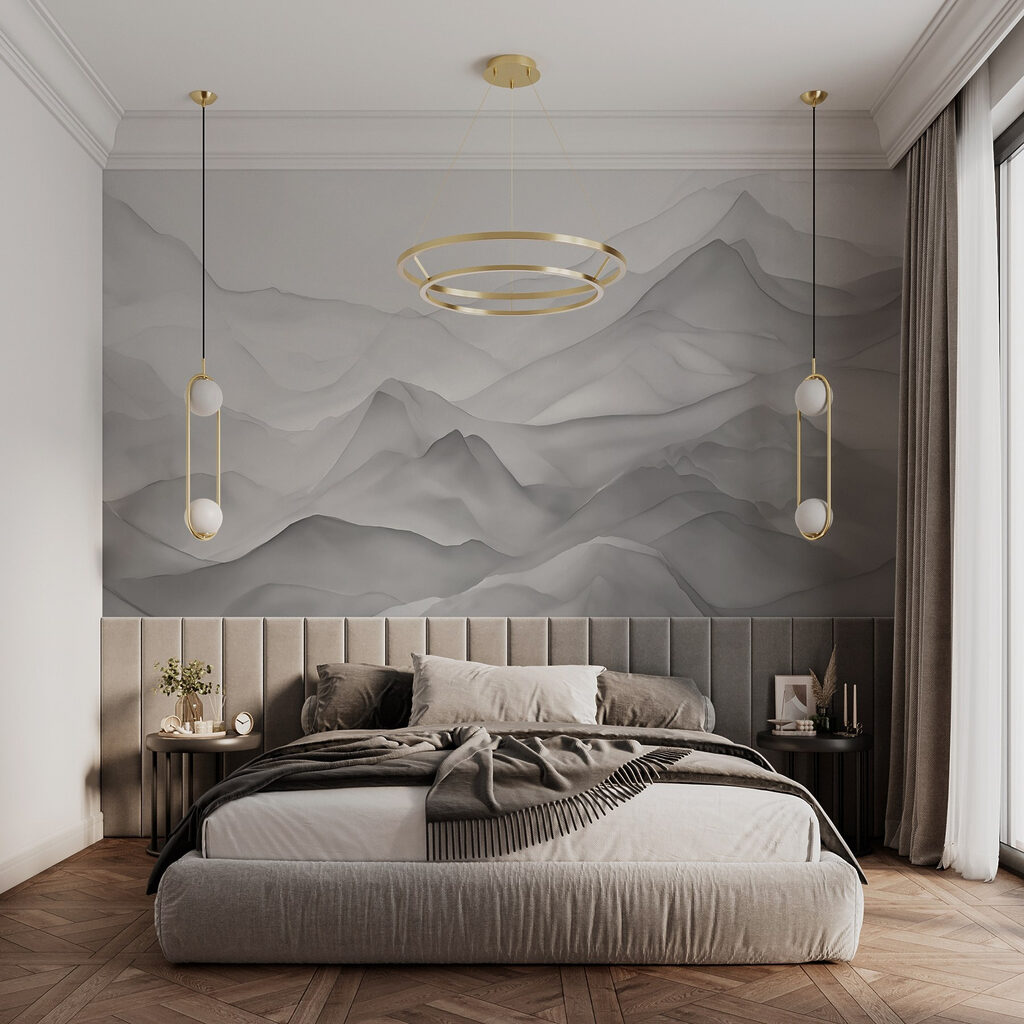 Grijze berglagen vloeien samen — interieur 1