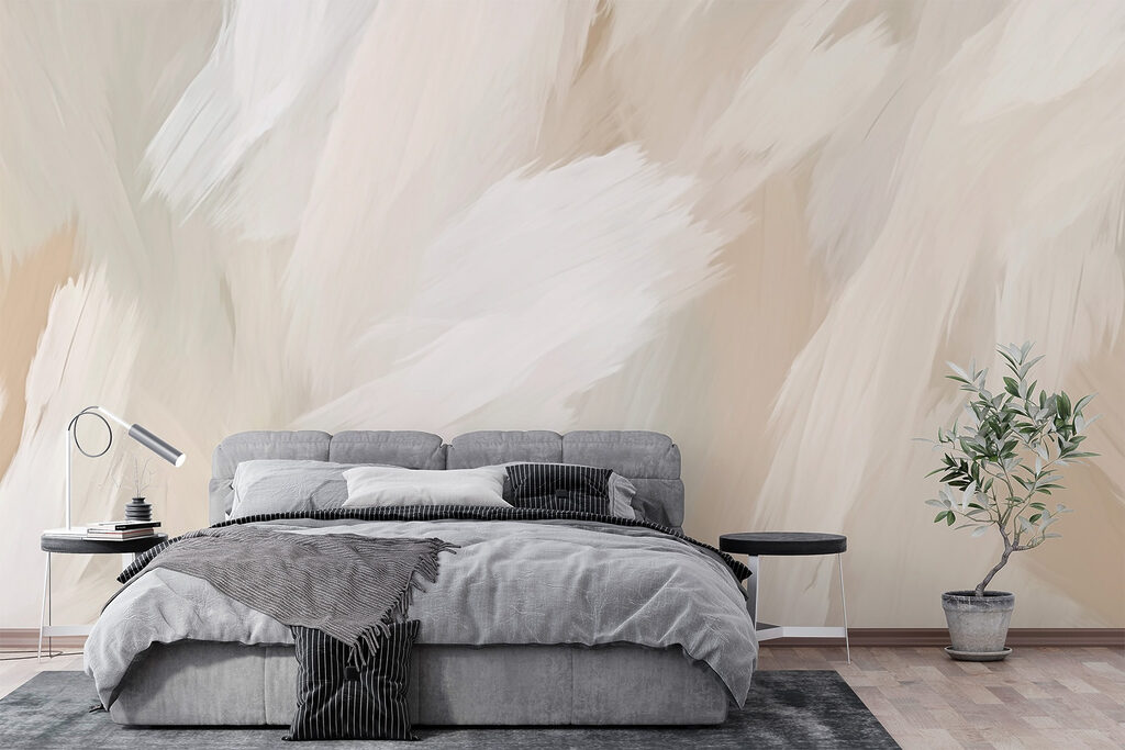 Crèmekleurige brede penseelbanen — interieur 1