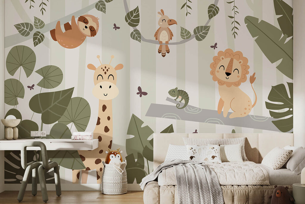 Beeldverhaal van dieren in een jungle — interieur 2