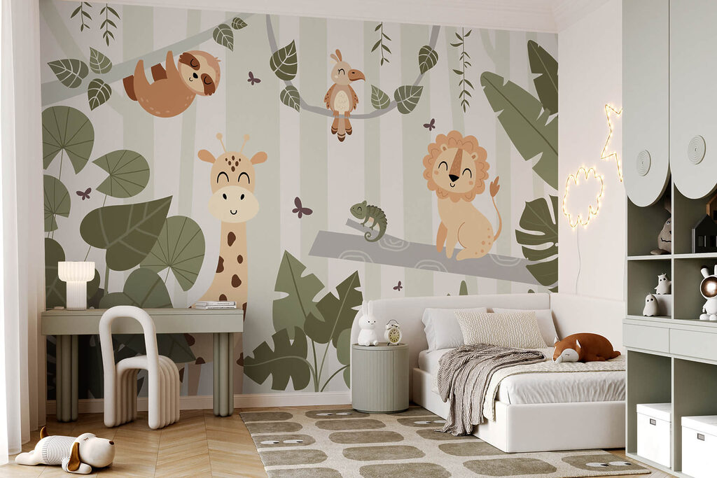 Beeldverhaal van dieren in een jungle — interieur 3