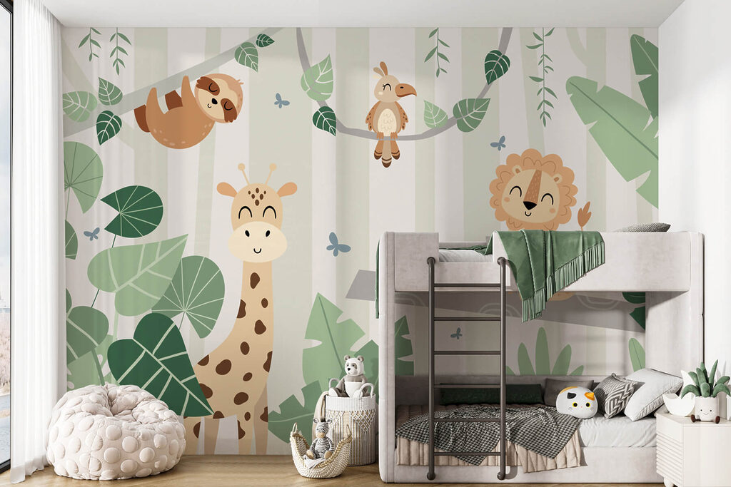 Junglevriendjes tussen grote bladeren — interieur 3