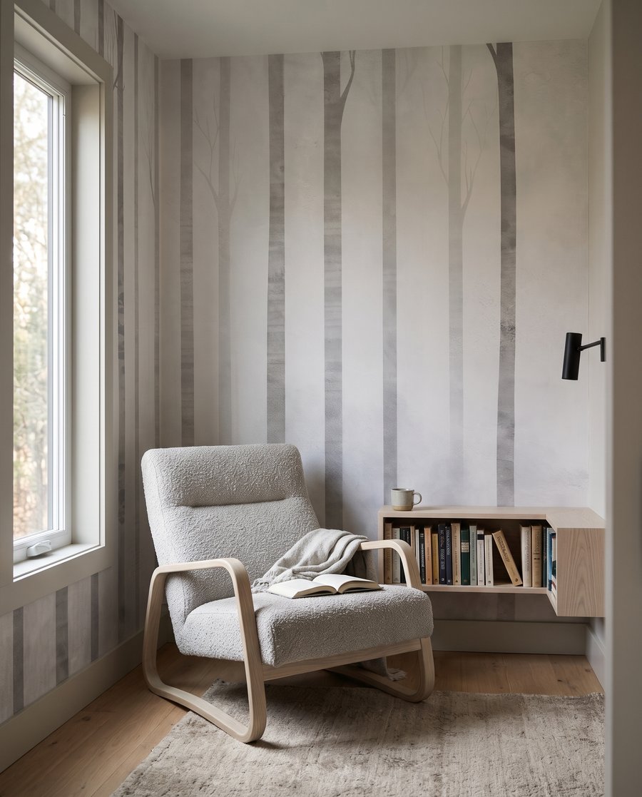 Grijze stammen naast elkaar — interieur 3