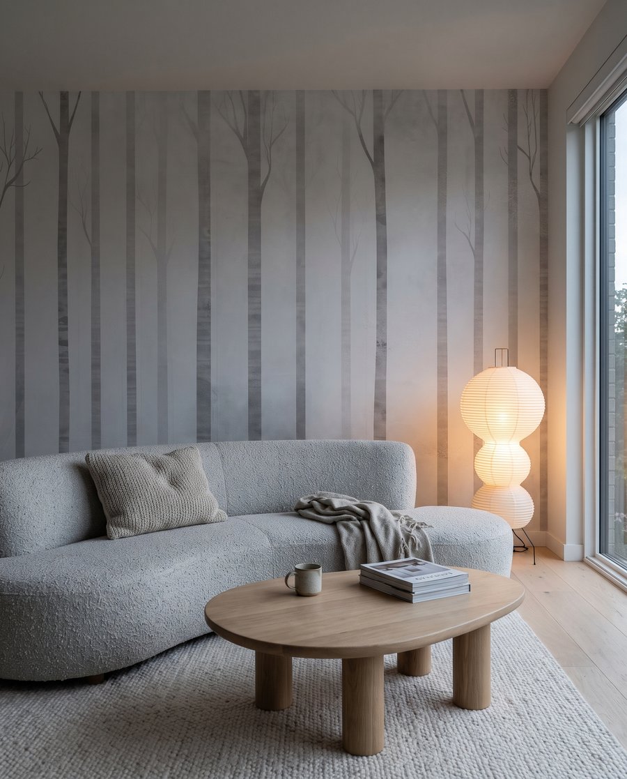 Grijze stammen naast elkaar — interieur 4
