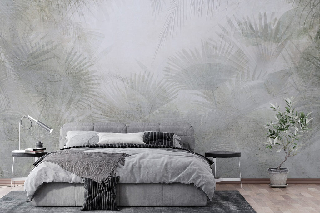 Palmwoud achter grijze waas — interieur 2