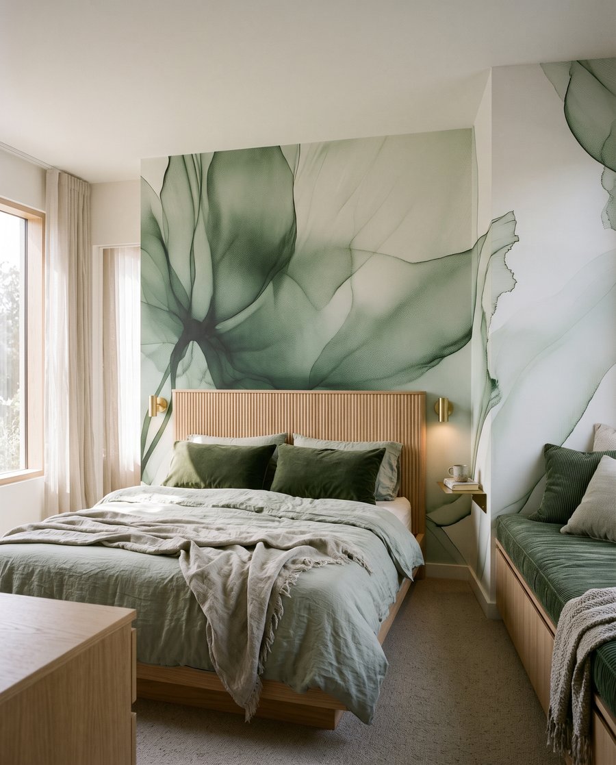 Doorschijnend groen in bloemvorm — interieur 1