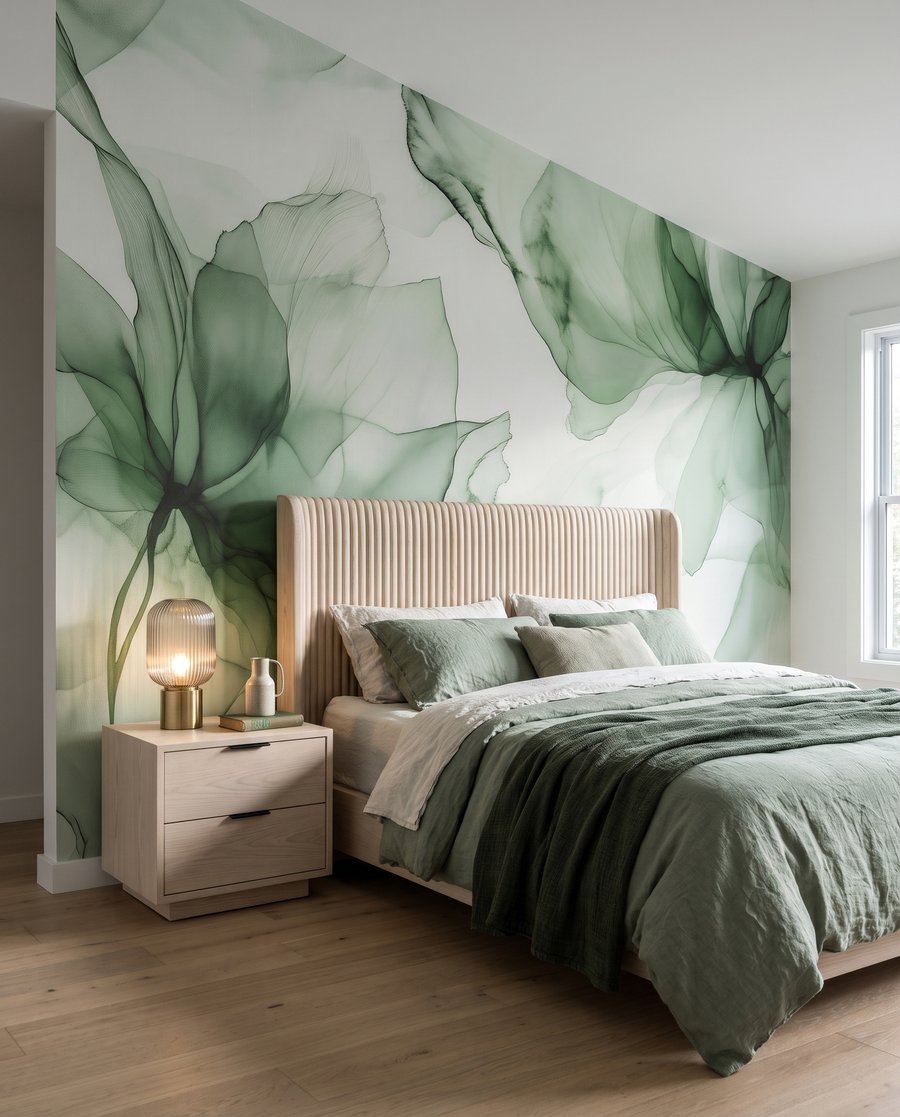 Doorschijnend groen in bloemvorm — interieur 2