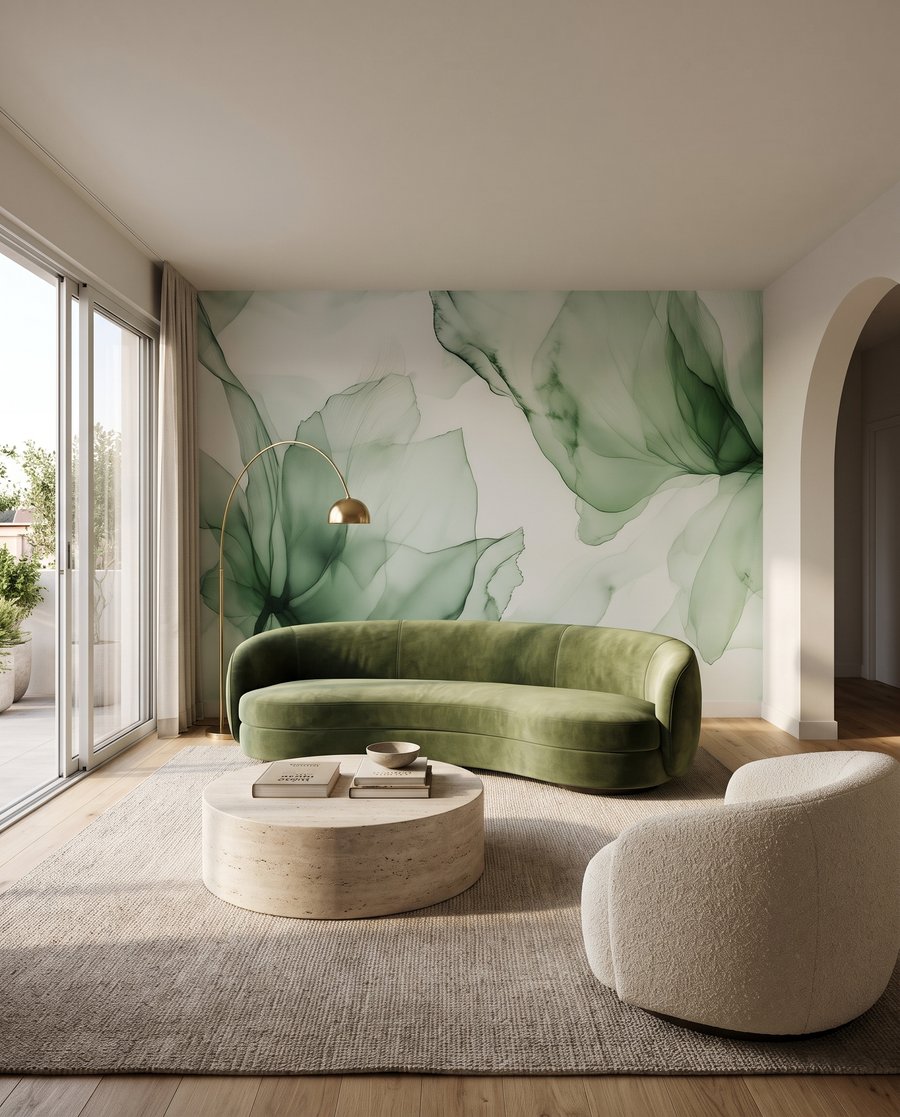 Doorschijnend groen in bloemvorm — interieur 3