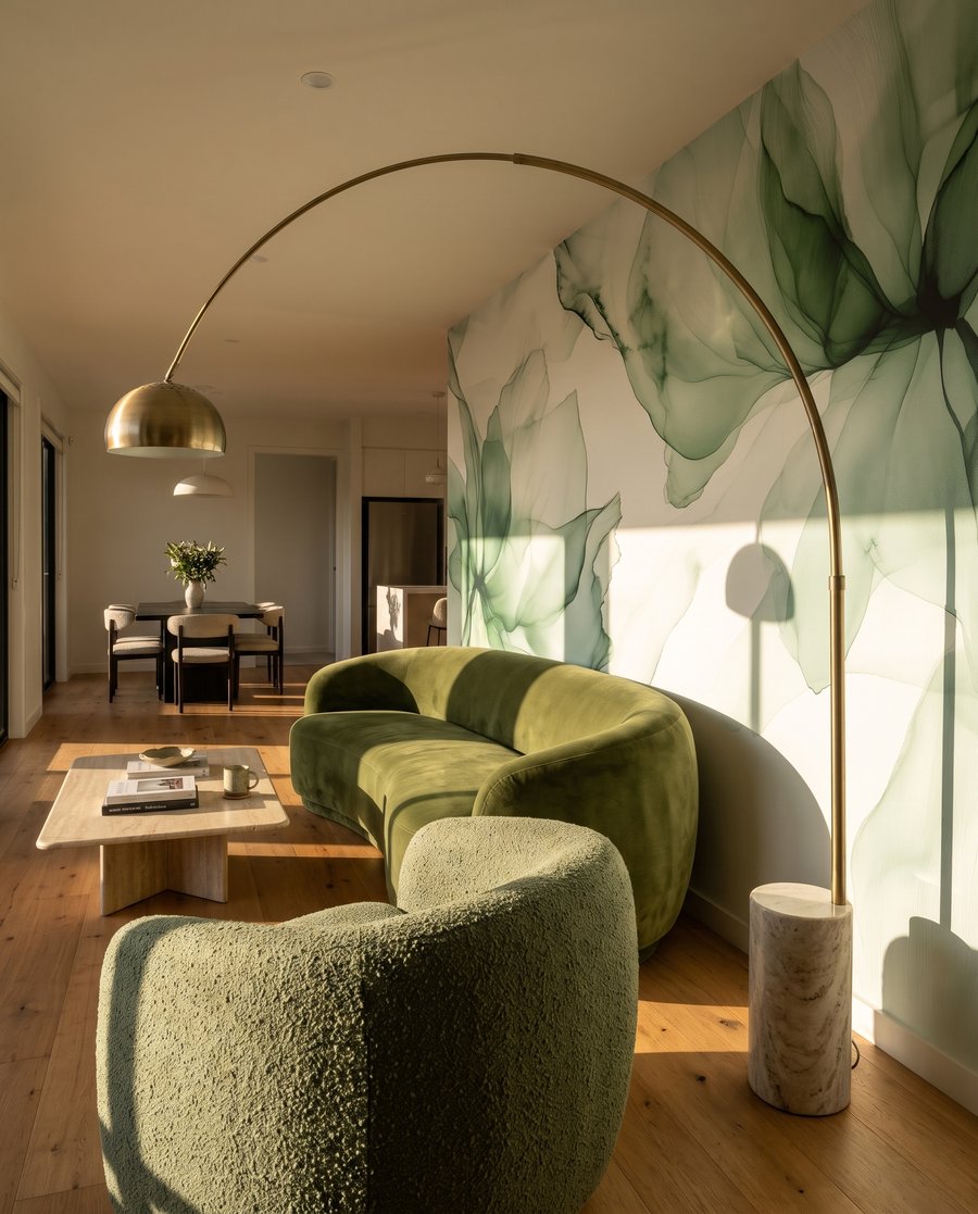 Doorschijnend groen in bloemvorm — interieur 4