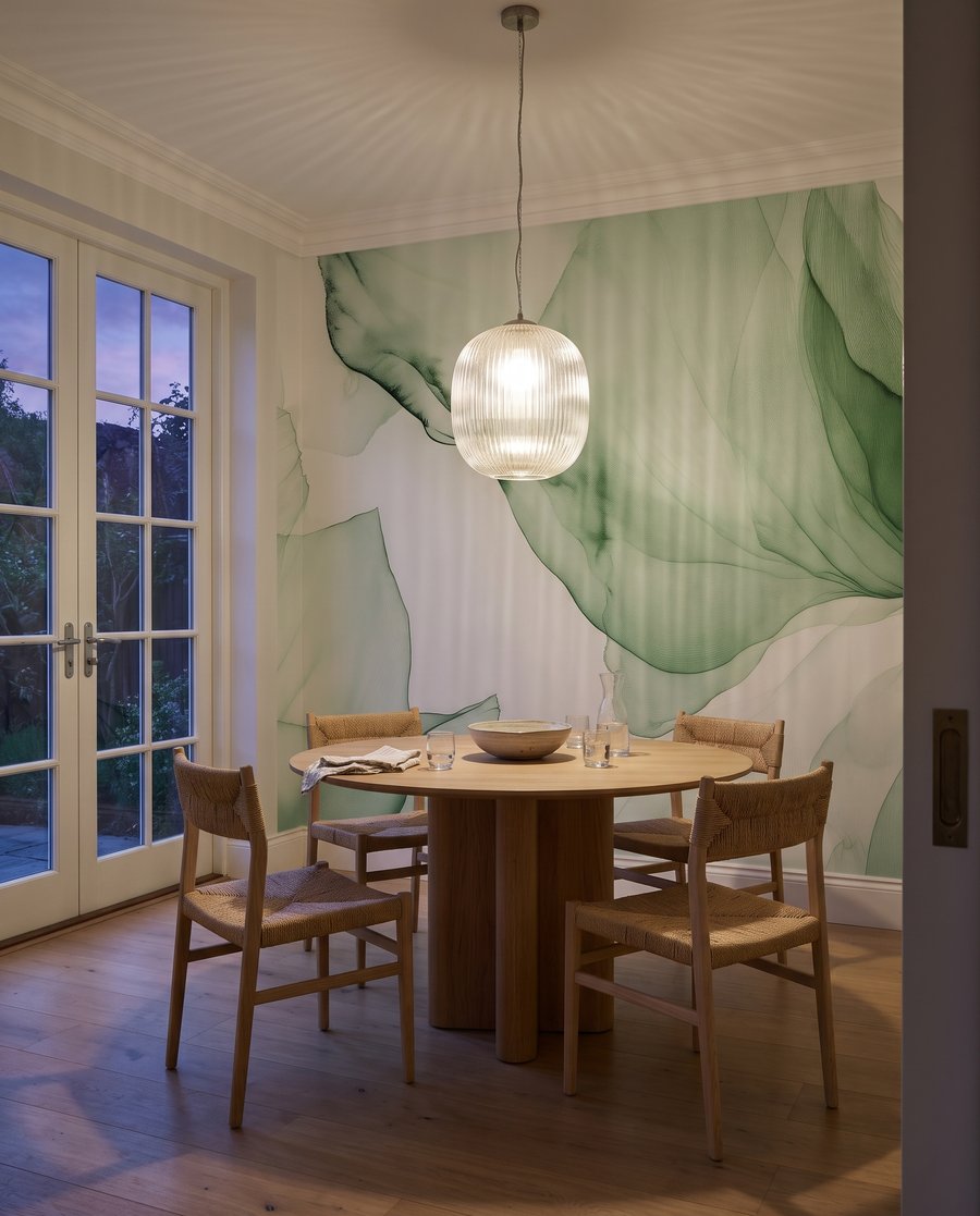 Doorschijnend groen in bloemvorm — interieur 6