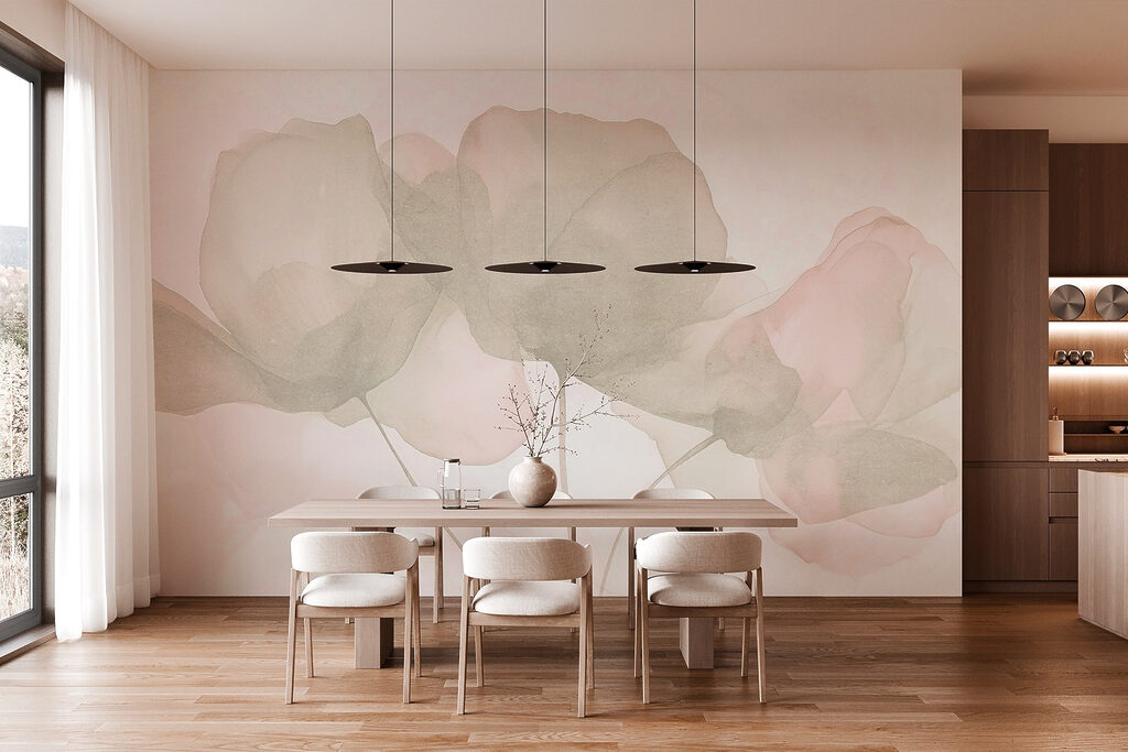 Delicate bloemblaadjes in zachte tinten — interieur 3