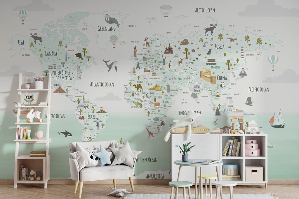 Dierenwereld op een reiskaart — interieur 2