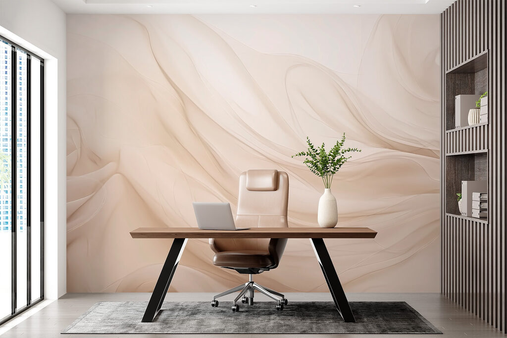 Roomkleurige stof in beweging — interieur 3