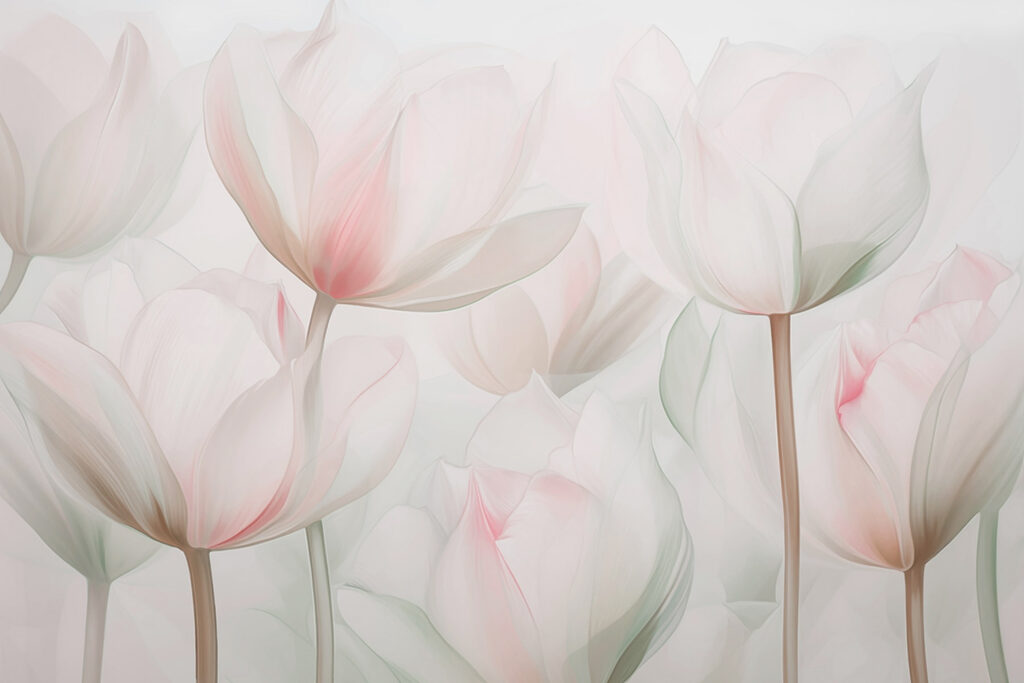 Roze kelken in ochtendlicht — volledig ontwerp