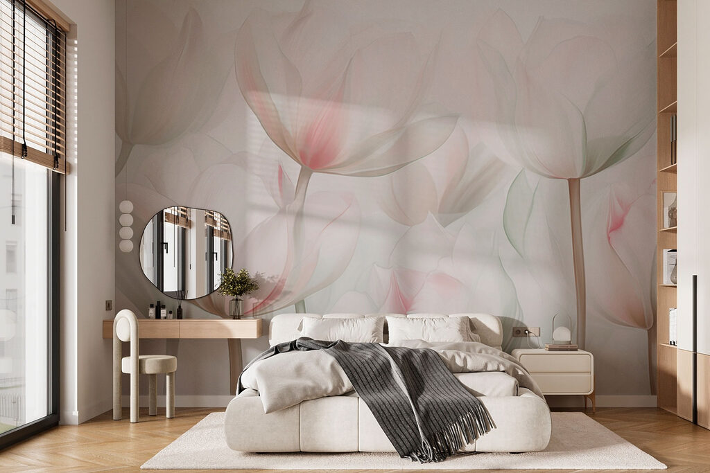 Roze kelken in ochtendlicht — interieur 2