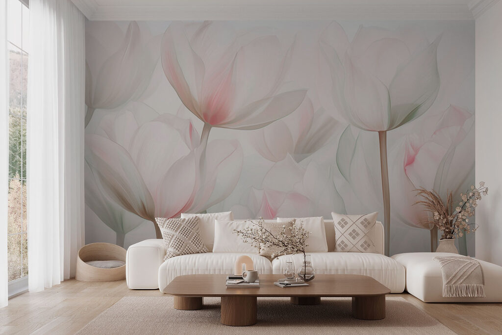 Roze kelken in ochtendlicht — interieur 3