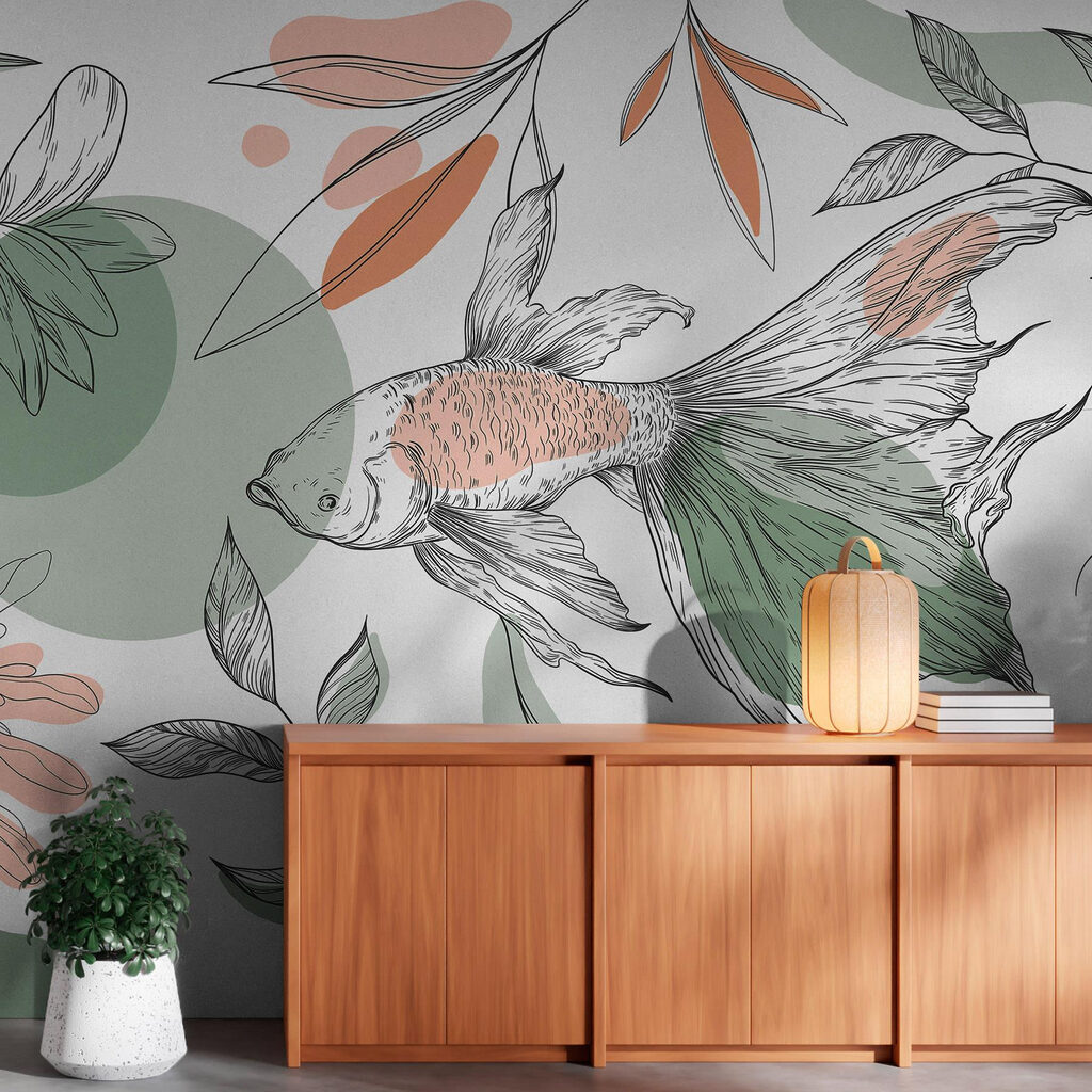 Sierlijke vis tussen bloemlijnen — interieur 4