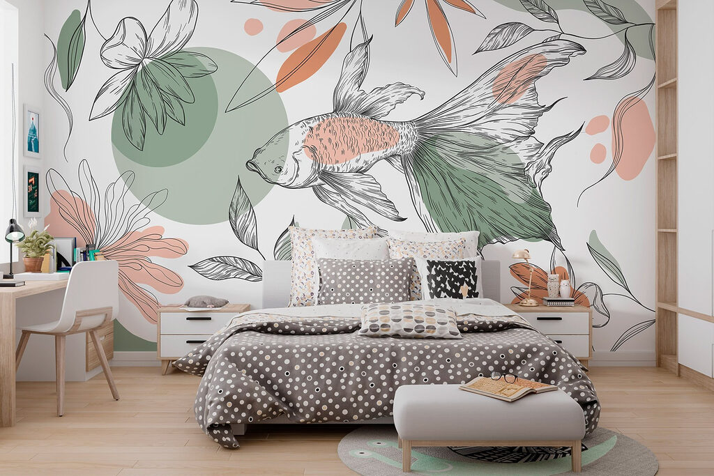 Sierlijke vis tussen bloemlijnen — interieur 5