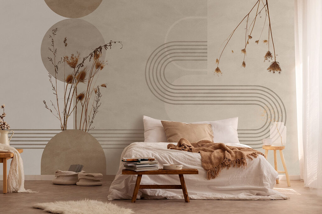 Droge bloemen tussen booglijnen — interieur 1