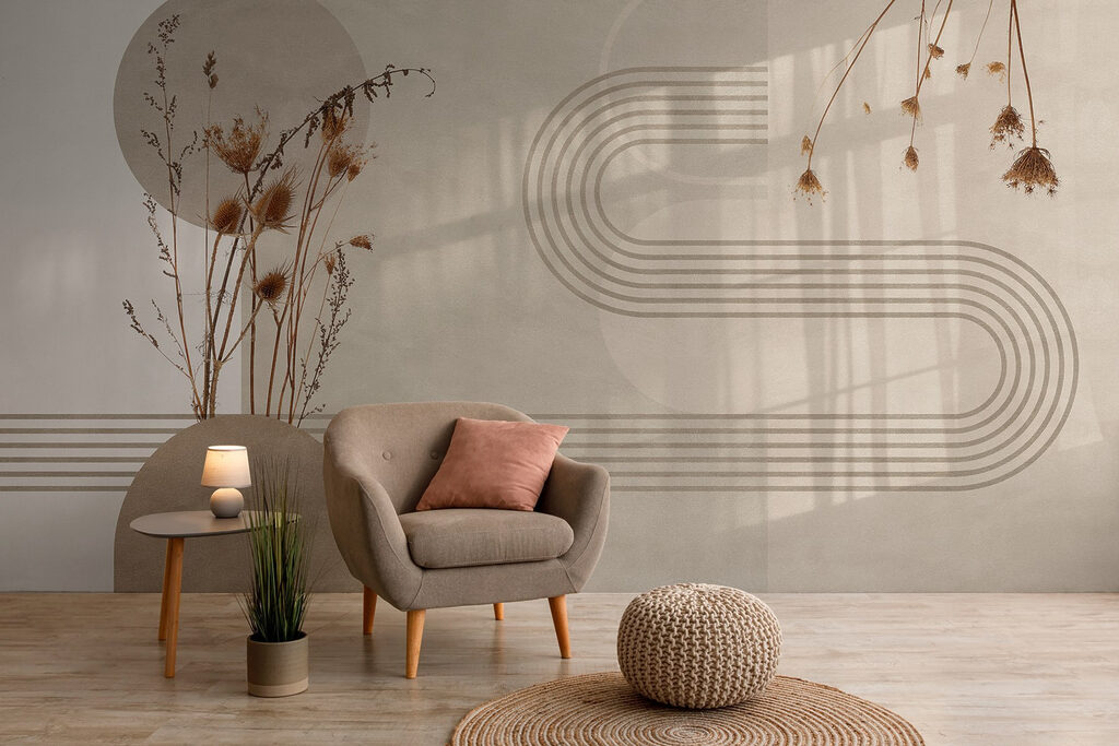 Droge bloemen tussen booglijnen — interieur 5
