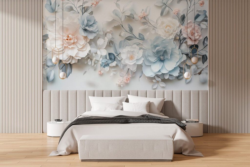 Groep bloemen op een wit oppervlak — interieur 2