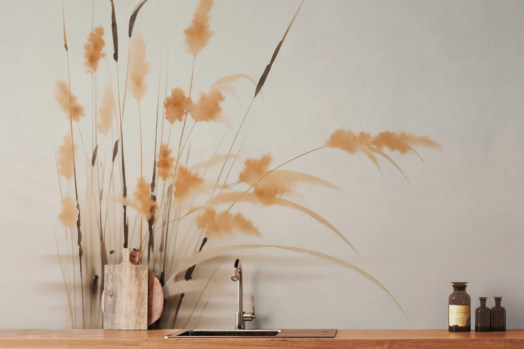 Gele grassen tegen crème — interieur 2