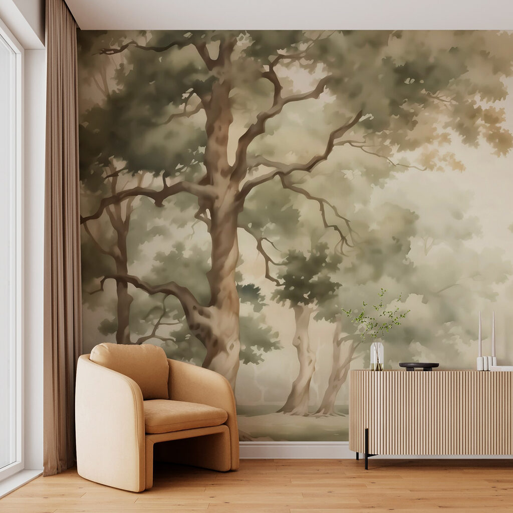 Oude bomen langs grasland — interieur 2