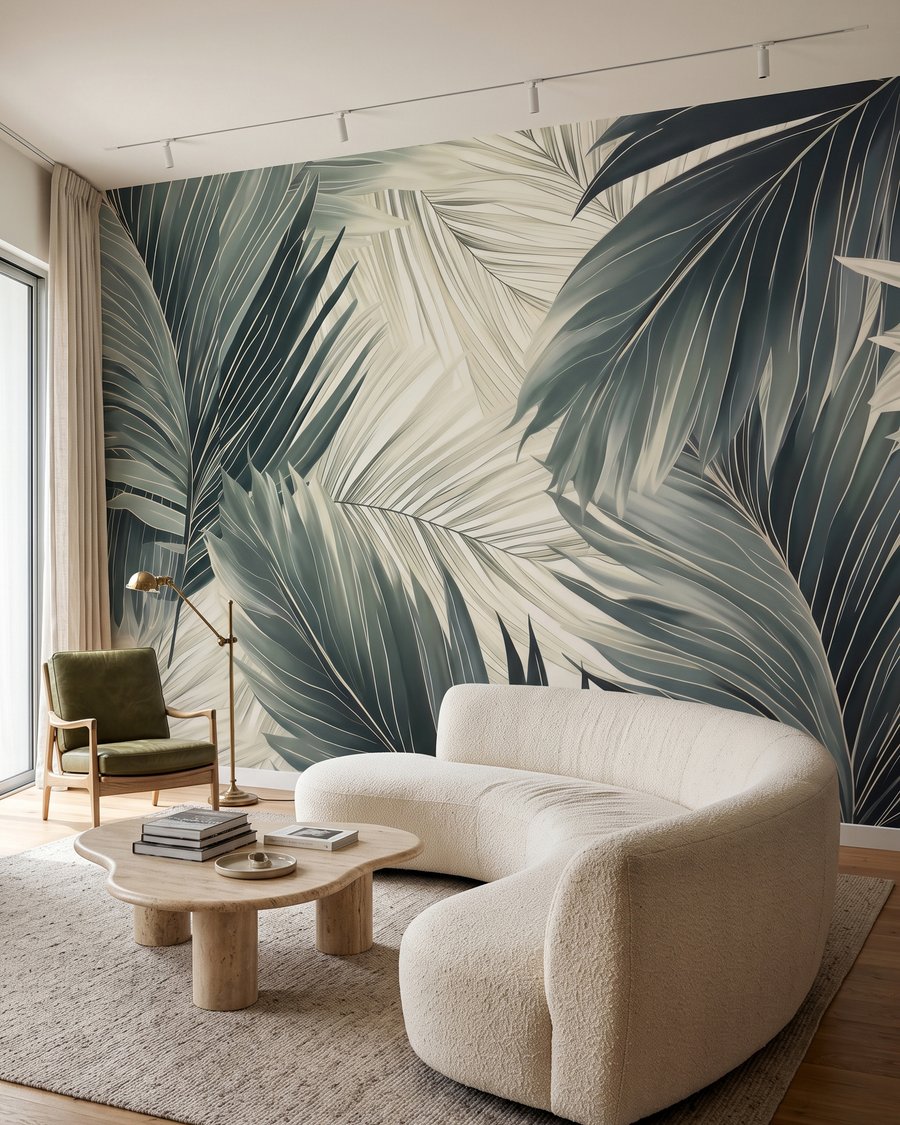Palmveren in diepe schaduw in een interieur