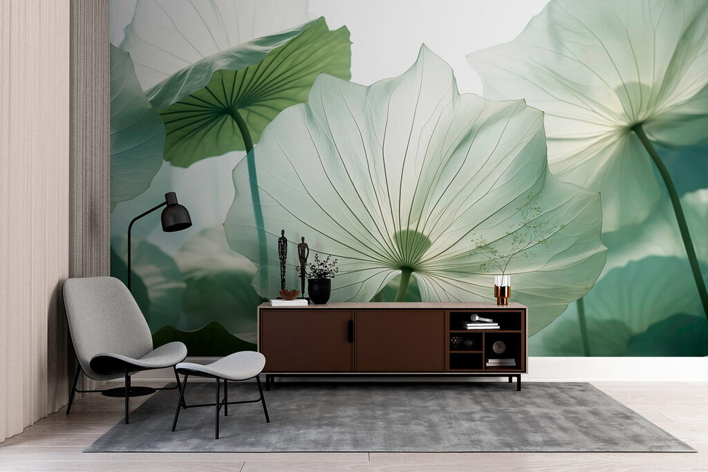 Lotusbladeren in helder tegenlicht — interieur 2