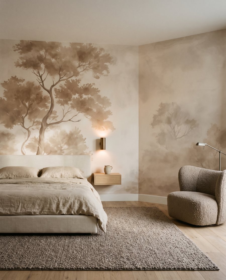 Warme nevel tussen boomkruinen — interieur 2
