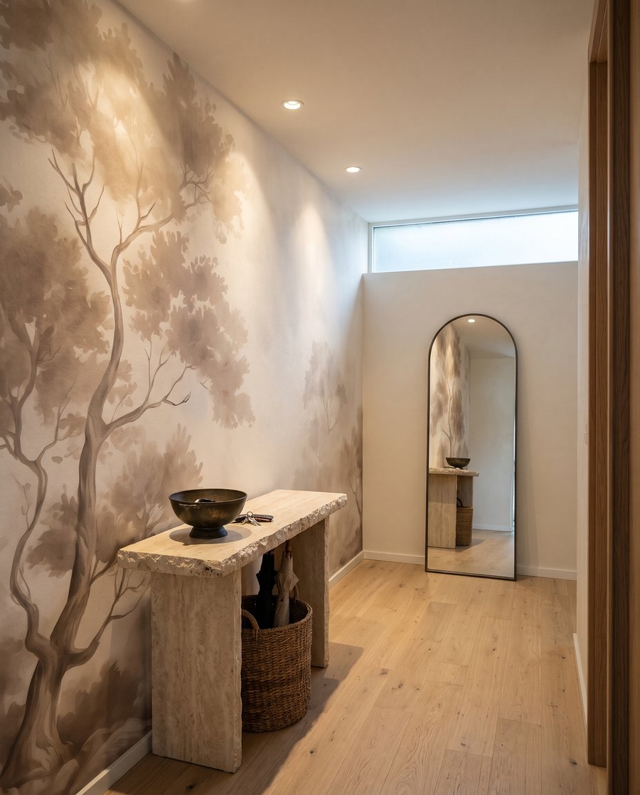 Warme nevel tussen boomkruinen — interieur 6