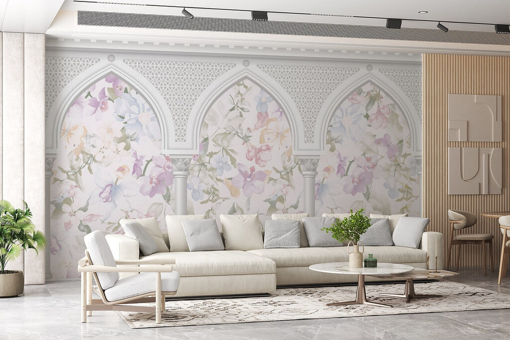 Bloesem achter drie spitsbogen — interieur 3