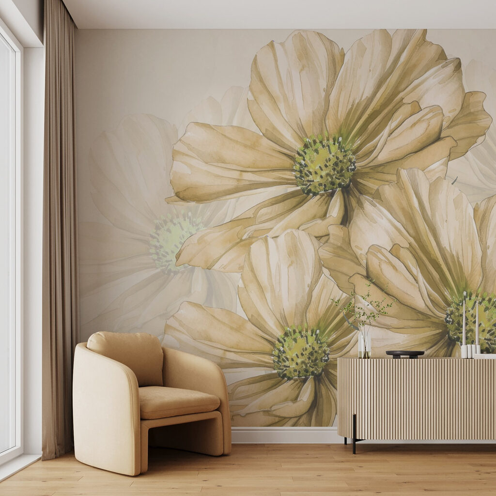 Bloemen in bleek goudgeel — interieur 2