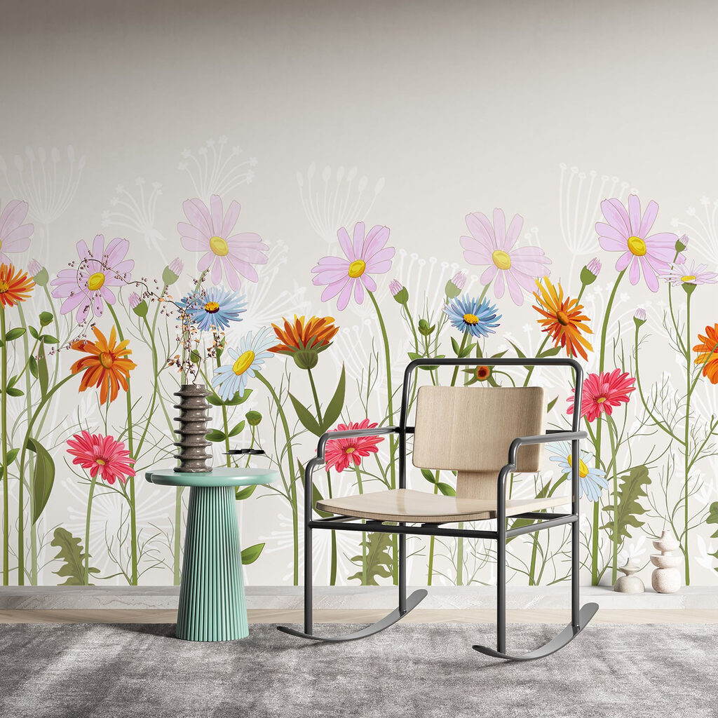 Kleurige bloemen langs onderranden — interieur 1