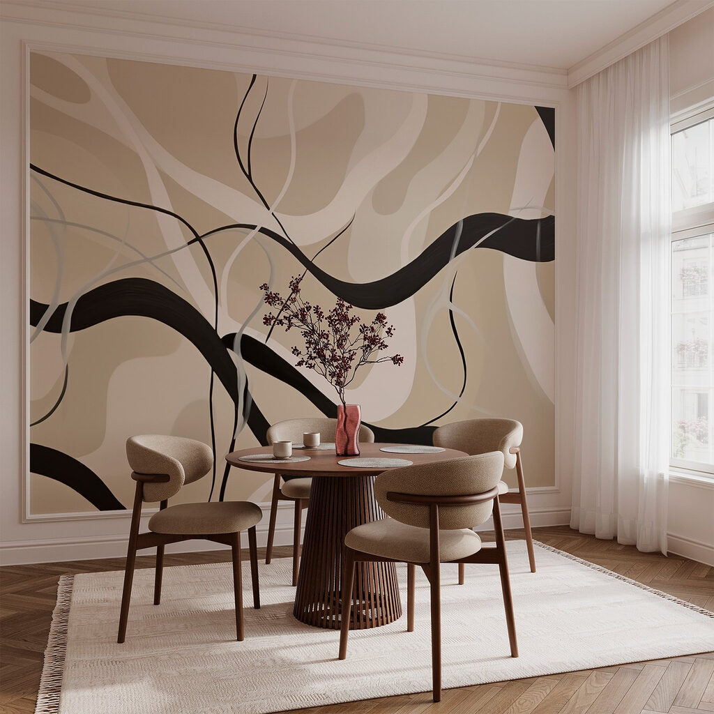 Zwarte linten over zandtinten — interieur 2