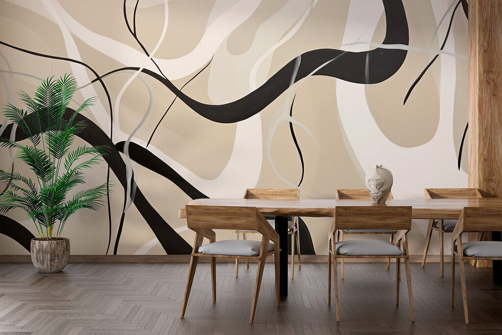 Zwarte linten over zandtinten — interieur 3