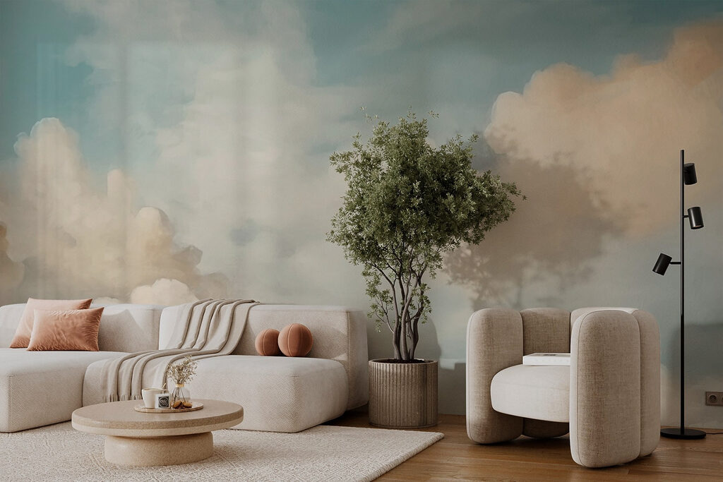 Wolken in de lucht in een interieur