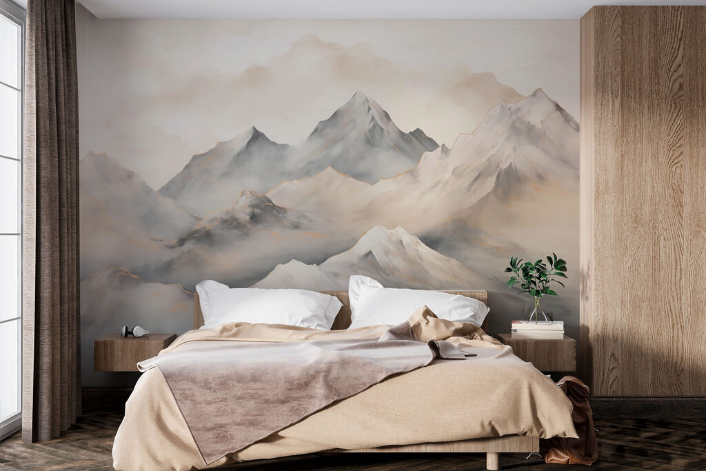Schilderij van bergen met wolken — interieur 2