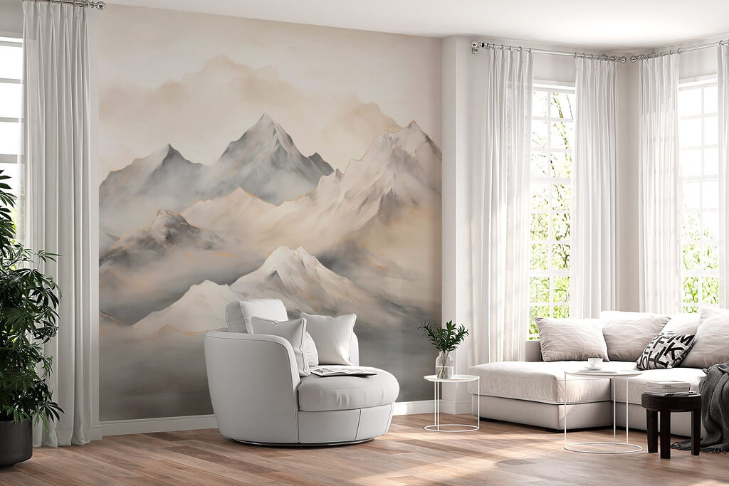 Schilderij van bergen met wolken — interieur 3