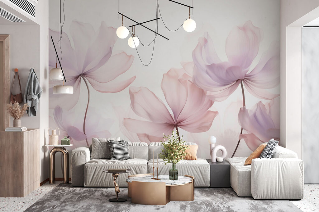 Roze bloemen met stelen — interieur 3