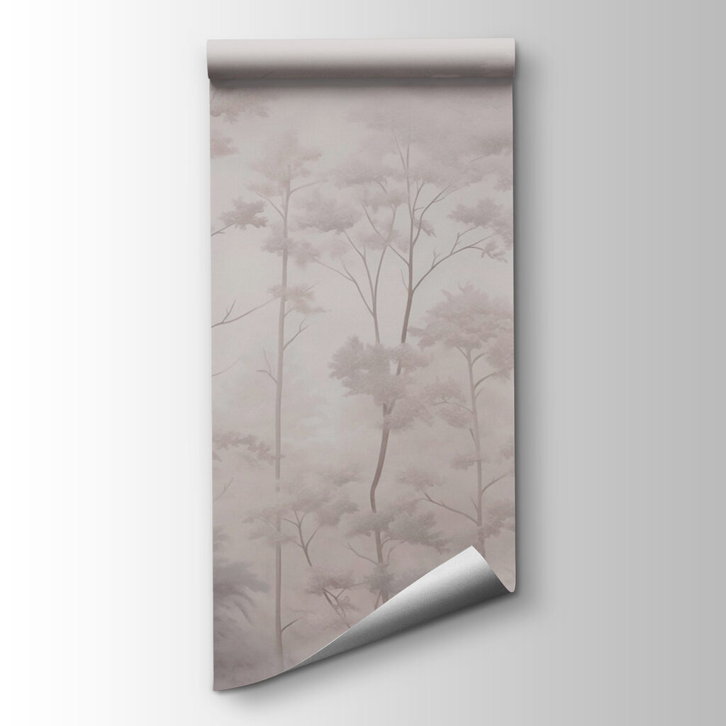 Slanke bomen in grijsbeige — productweergave