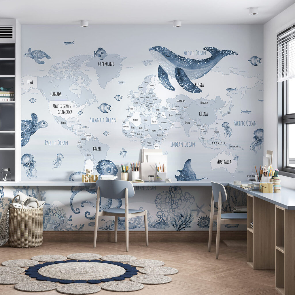 Wereldzee vol kleine zwemmers — interieur 1