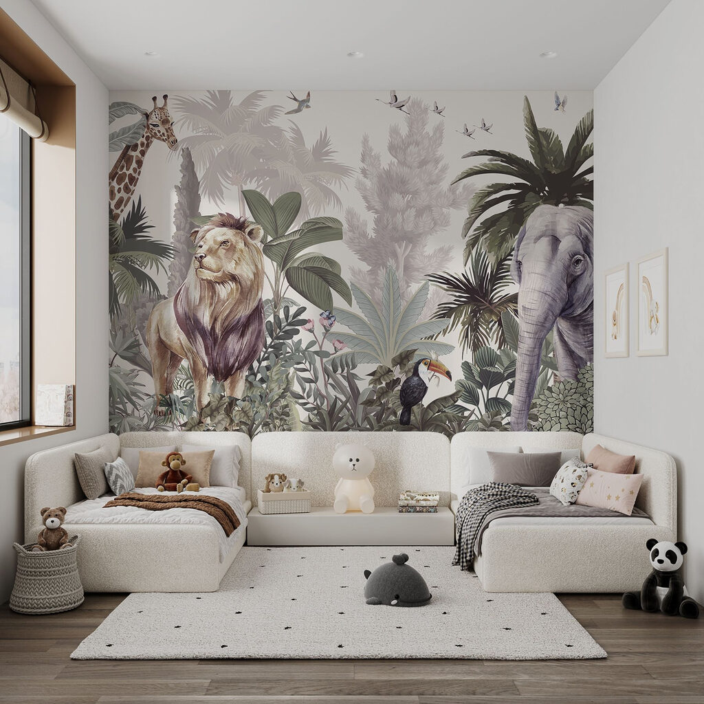 Dieren in een weelderige, paradijselijke omgeving — interieur 2
