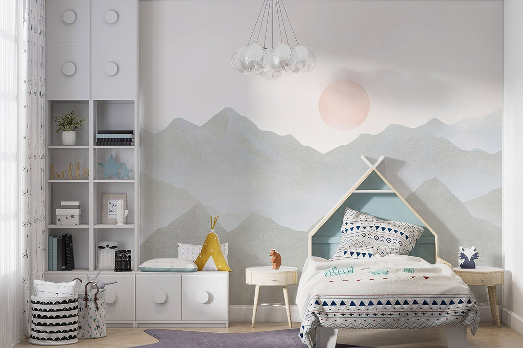 Grijze berglagen onder bleekroze — interieur 5