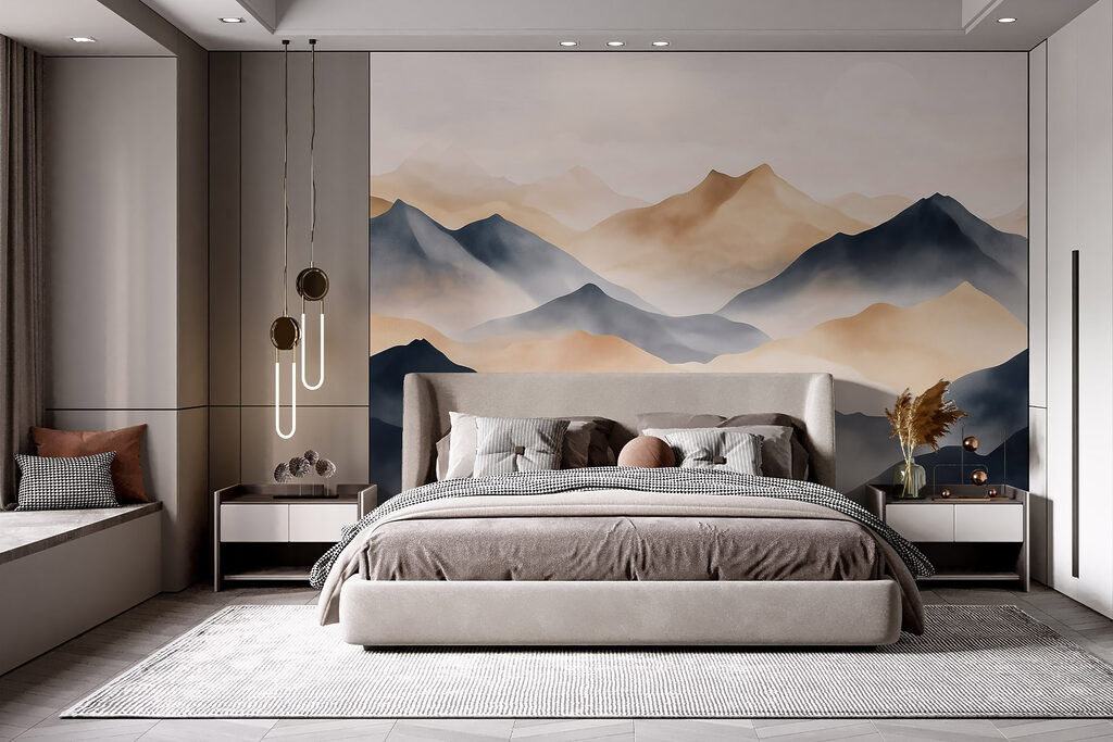 Donkere bergen met goudlicht — interieur 1