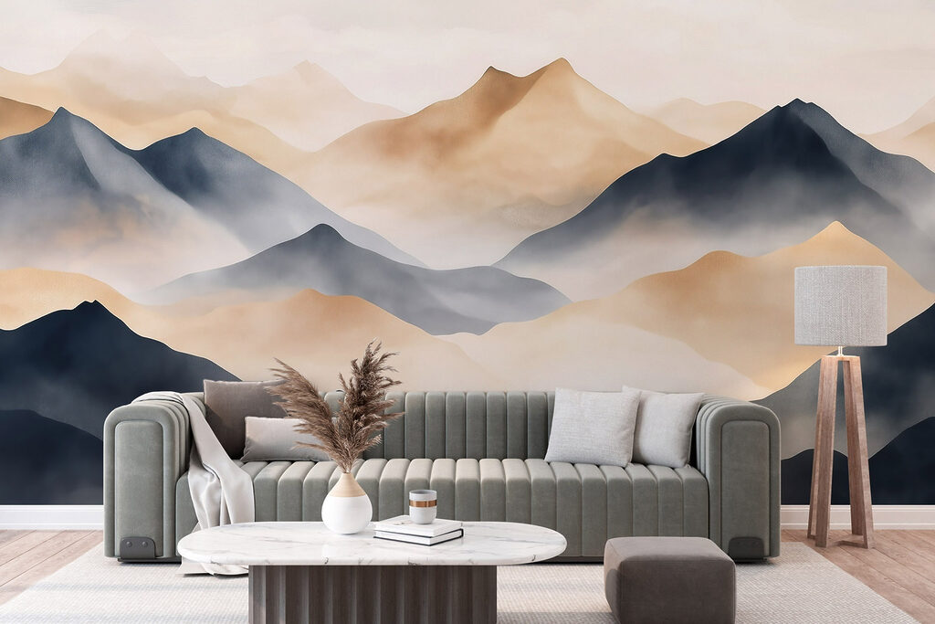 Donkere bergen met goudlicht — interieur 3