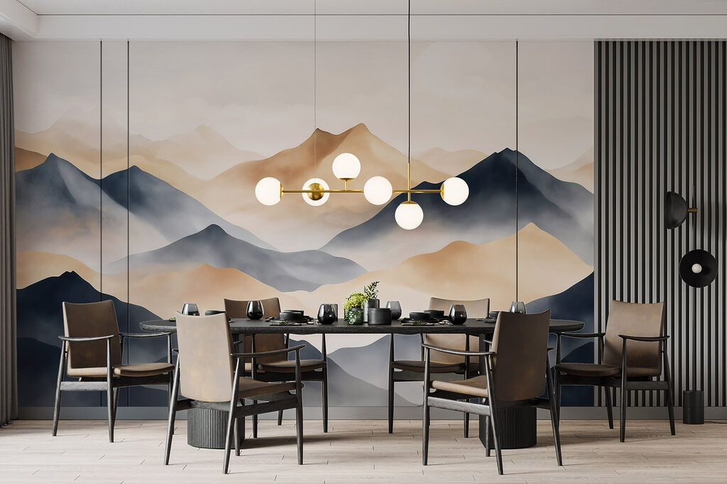 Donkere bergen met goudlicht — interieur 4